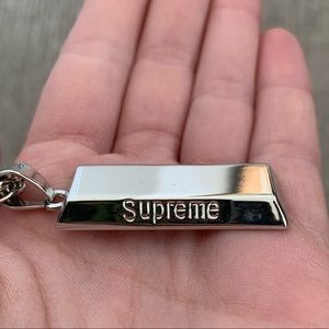 Supreme Silver Bar Chain Necklace